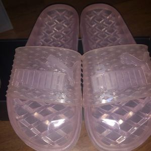 Jelly Pink Clear Puma slides